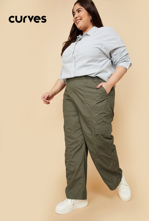 Women Solid Cargo Trousers