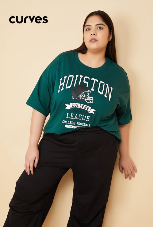 Women Printed Athleisure Oversized T-shirt