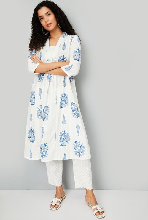 Women Floral Print A-line Kurta