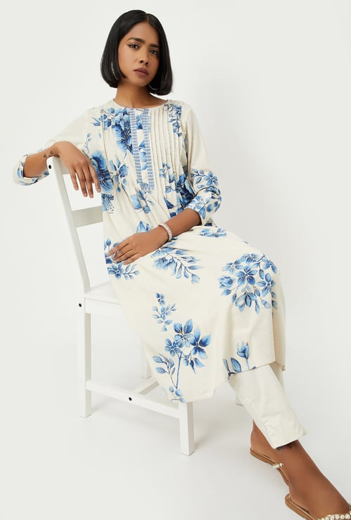 Women Floral Print A-line Kurta