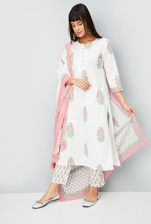 Women Floral Print Straight Kurta Set