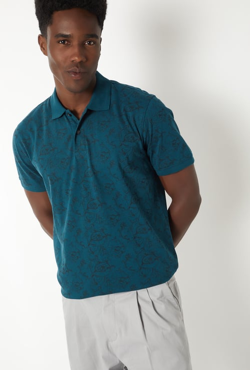 Men Printed Polo T-shirt