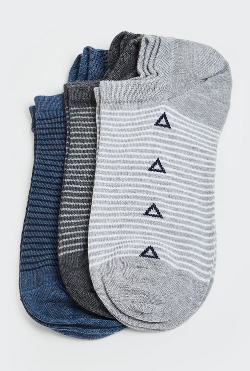 Men Striped Ankle Length Socks - Pack of 3