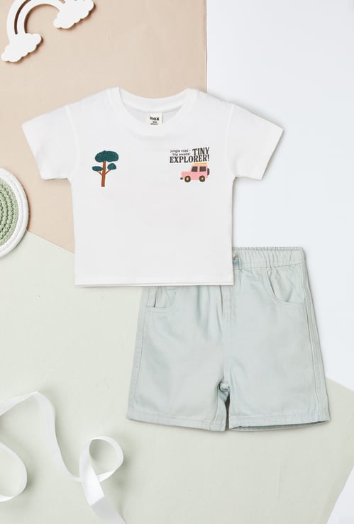 Boys Printed Shorts Set