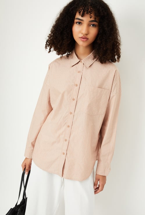Women Oversized Striped Shirt
