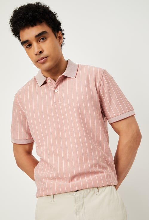 Men Striped Polo T-shirt