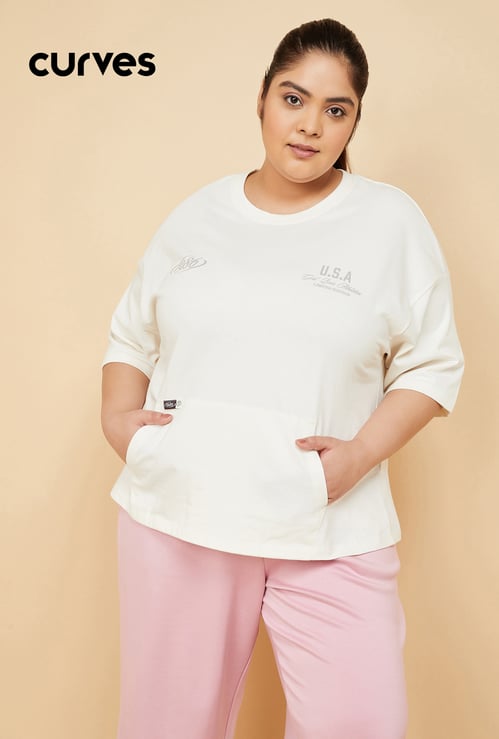 Women Printed Boxy Fit Athleisure T-shirt