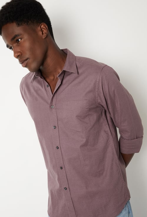 Men Textured Slim Fit Shirt