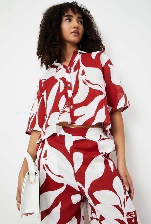 Women Printed Shirt-Style Top