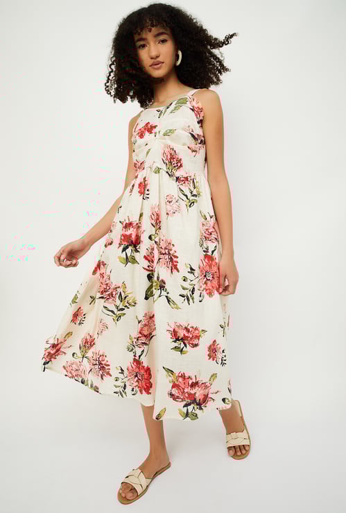 Women Floral Print A-line Dress