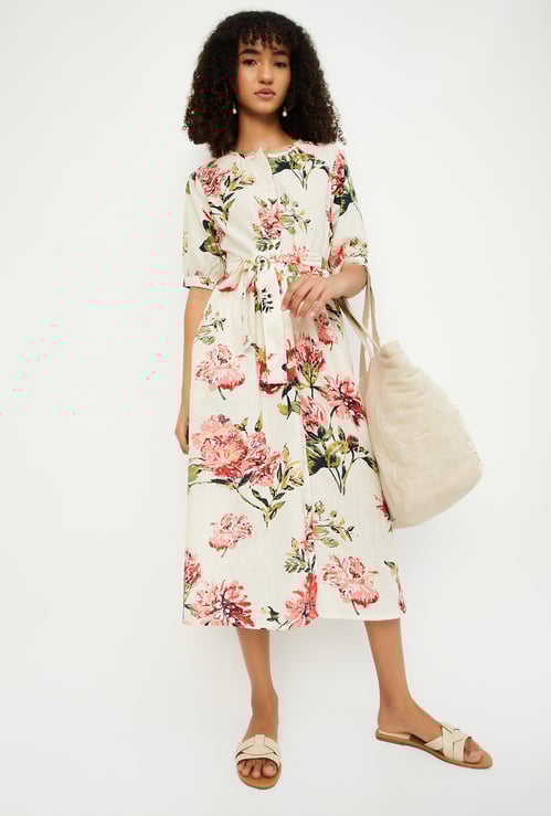 Women Floral Print Midi Dress