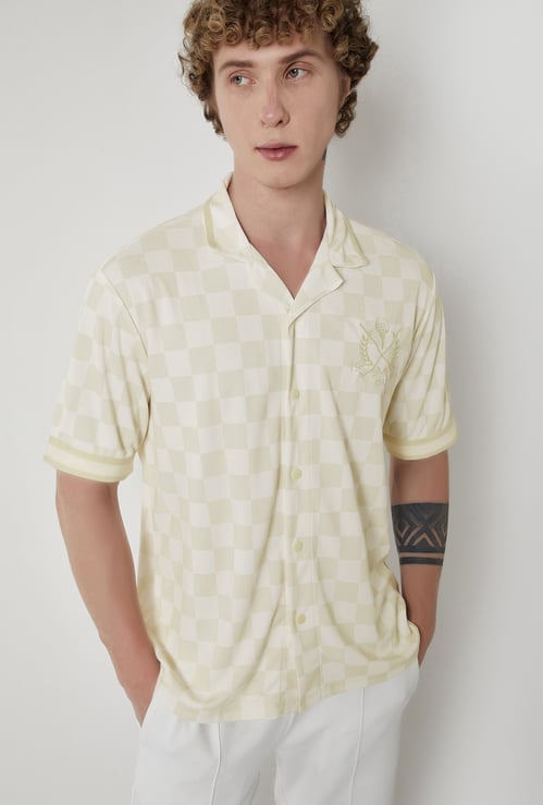 Men Checked Oversized Sports Shirt