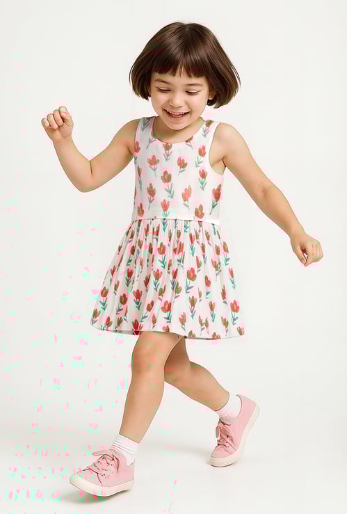 Girls Floral Print Dress