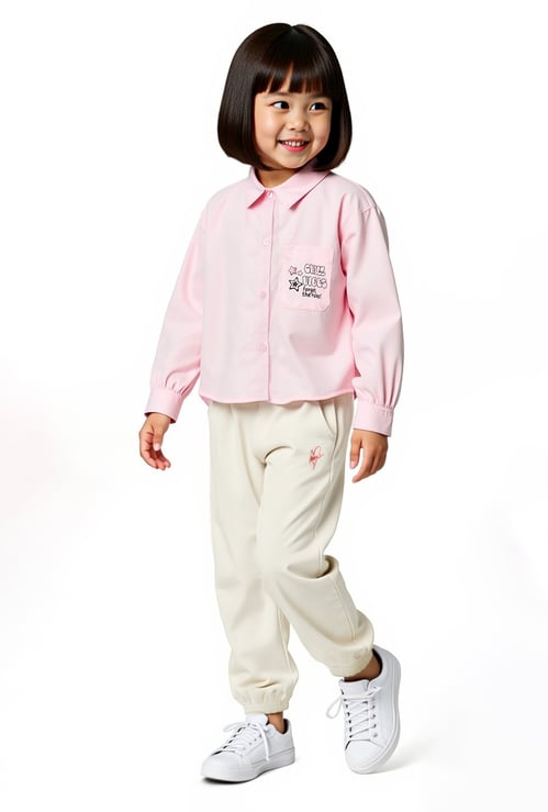 Girls Printed Regular Fit Shirt