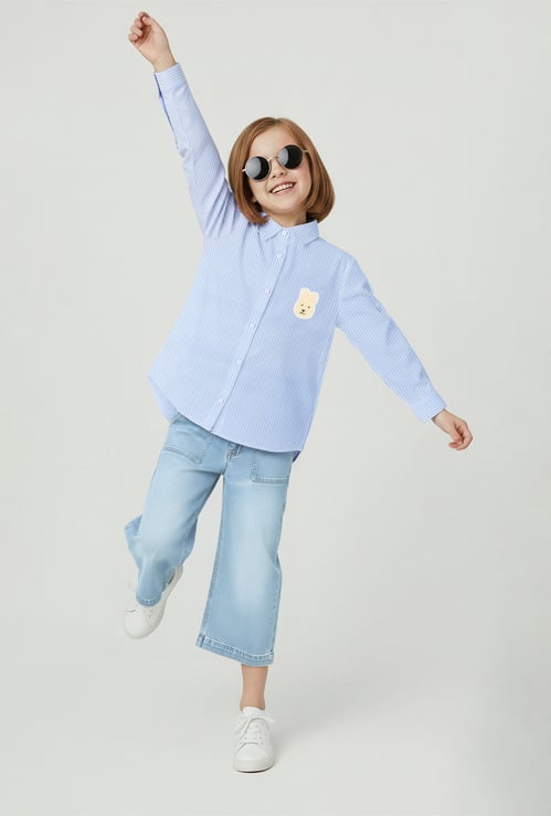 Girls Striped Regular Fit Shirt