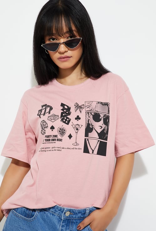 URB_N Women Printed Relaxed Fit T-shirt