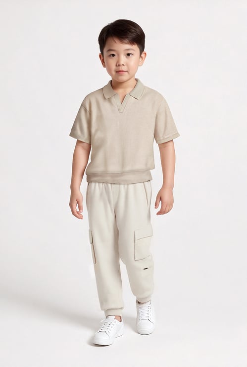 Boys Ribbed Polo T-shirt