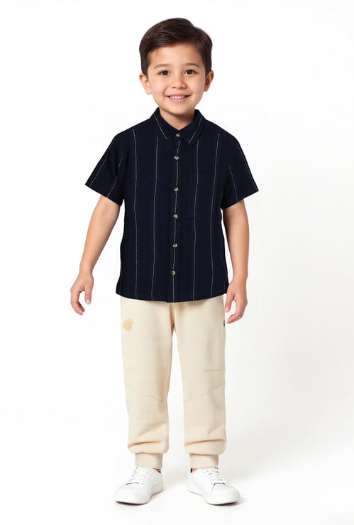 Boys Striped Oversized Shirt