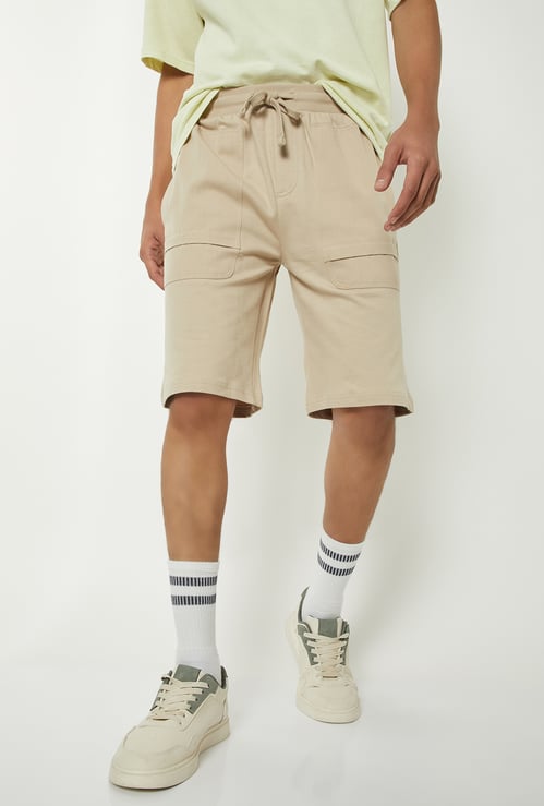 Boys Solid Cargo Shorts