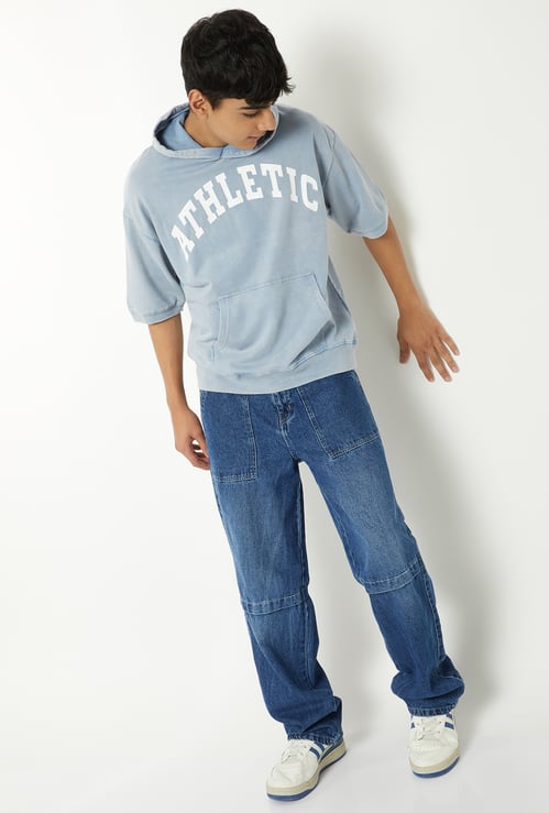 Boys Printed Hooded Oversized T-shirt