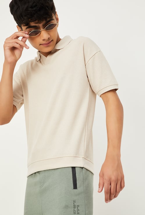 Boys Ribbed Polo T-shirt