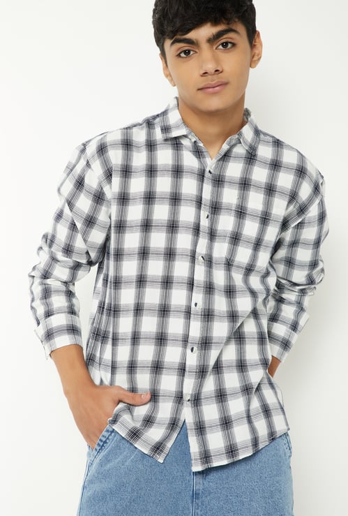 Boys Checked Regular Fit Shirt
