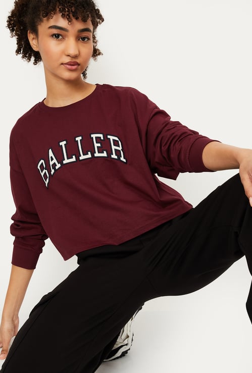 Women Printed Boxy Fit Sports T-shirt