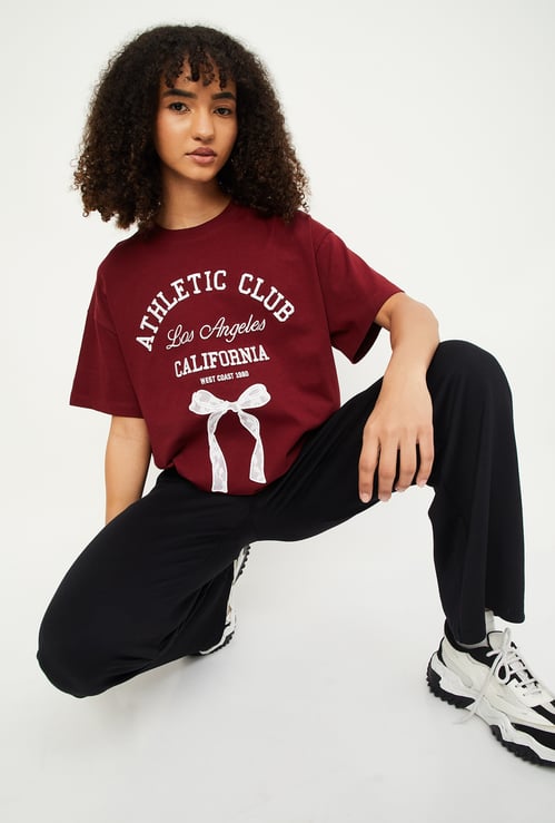 Women Printed Boxy Fit Sports T-shirt
