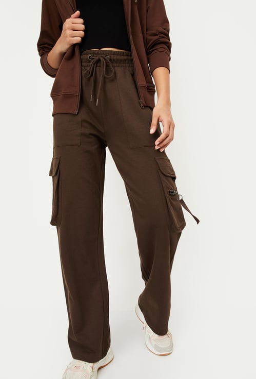 Women Solid Sports Cargos