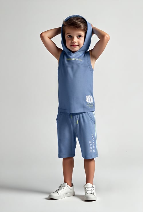 Boys Printed Shorts Set