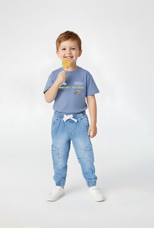 Boys Washed Relaxed Fit Cargo Joggers