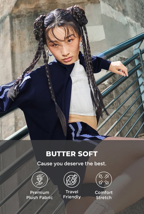 Women Side Taped Boxy Fit Buttersoft Jacket