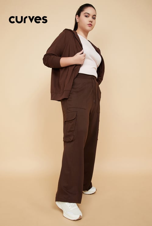 Women Solid Sports Cargos