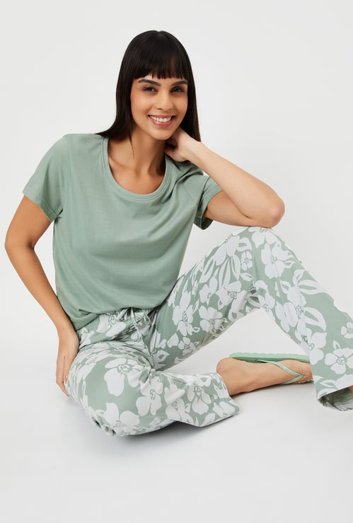 Women Floral Print PJ Set