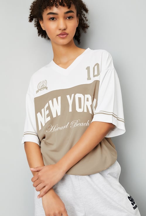 Women Printed Oversized Sports T-shirt