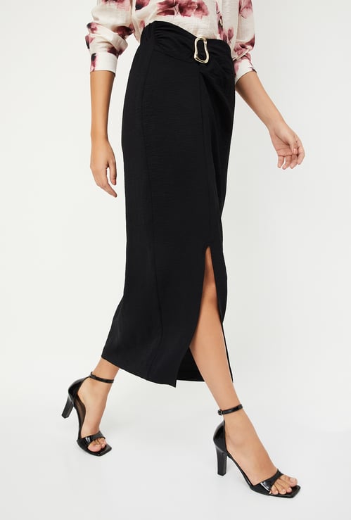 Women Solid Maxi Skirt