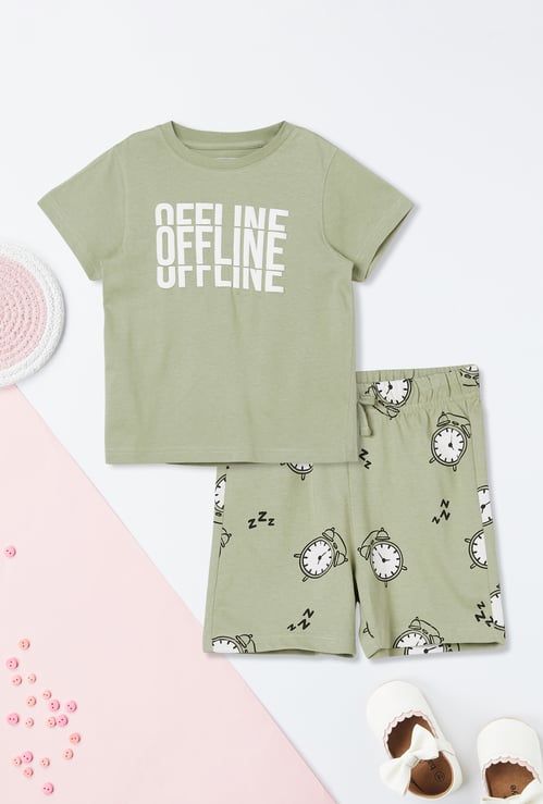 Boys Printed Shorts Set