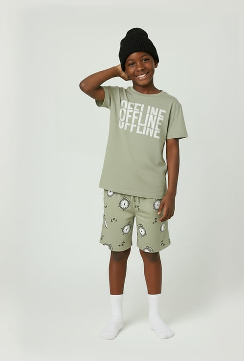Boys Printed Shorts Set