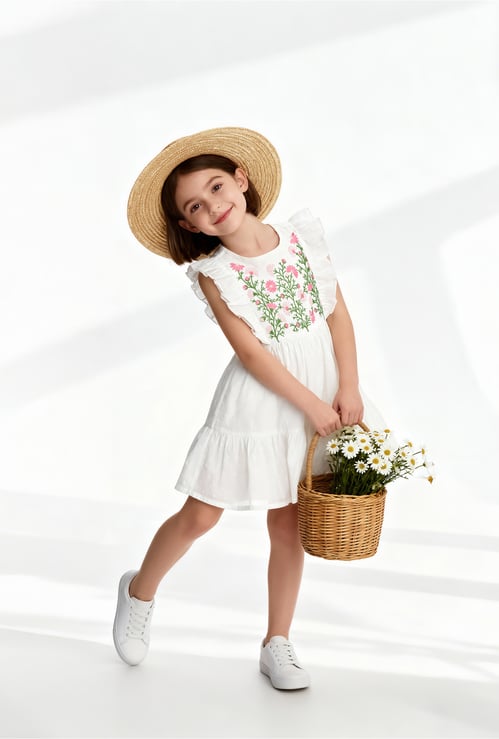 Girls Embroidered Dress