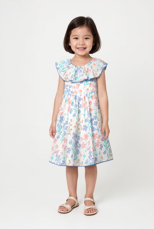 Girls Floral A-line Dress