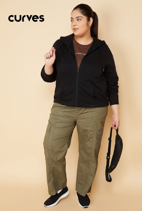 Women Solid Hooded Sports Jacket