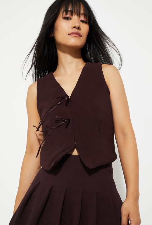 URB_N Women Textured Waistcoat