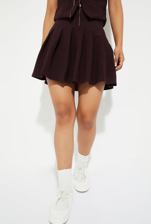 URB_N Women Pleated Mini Skirt