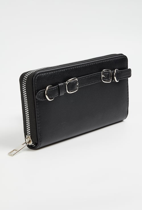 Women Solid Zip Around Wallet