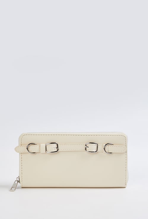 Women Solid Zip Around Wallet