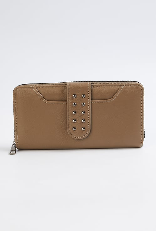 Women Textured Zip Around Wallet