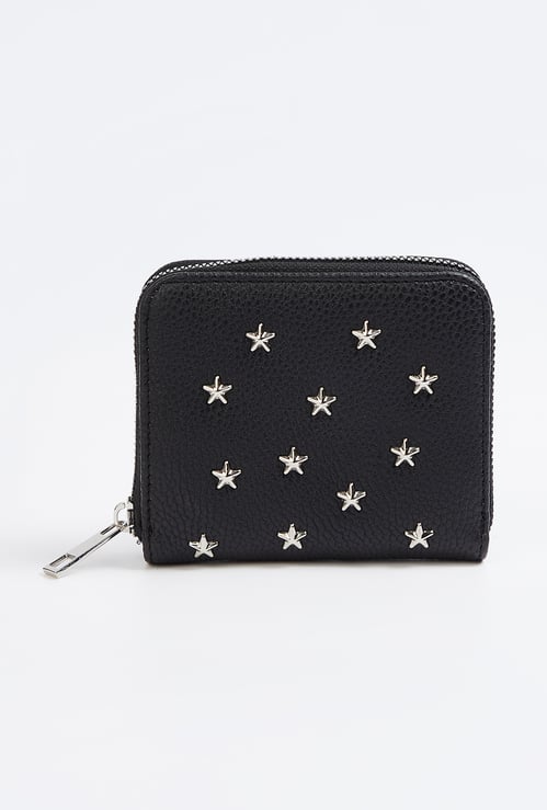 Women Star-Studded Zip-around Wallet