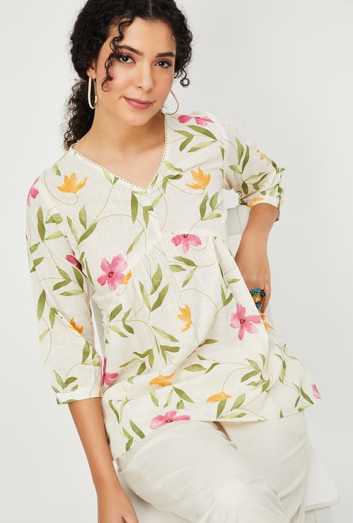 Women Floral Print Tunic