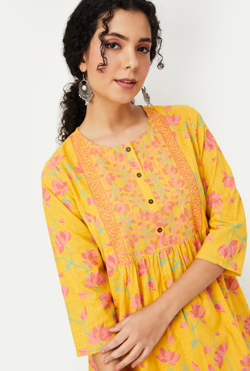 Women Floral Print A-line Kurti