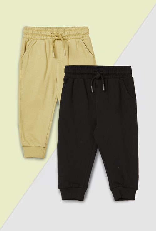 Boys Solid Joggers - Pack of 2